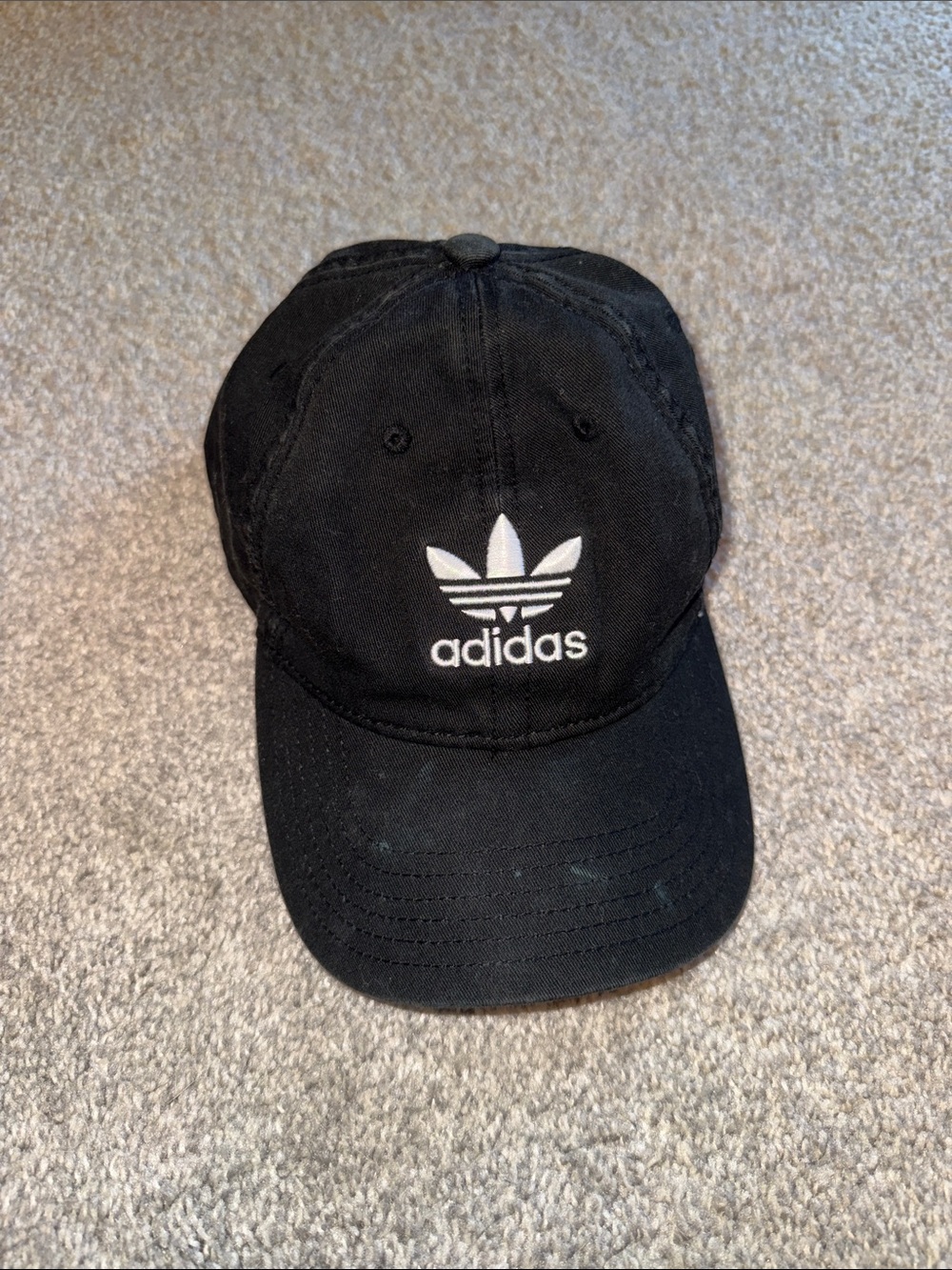 adidas Black Cap with White Trefoil Logo